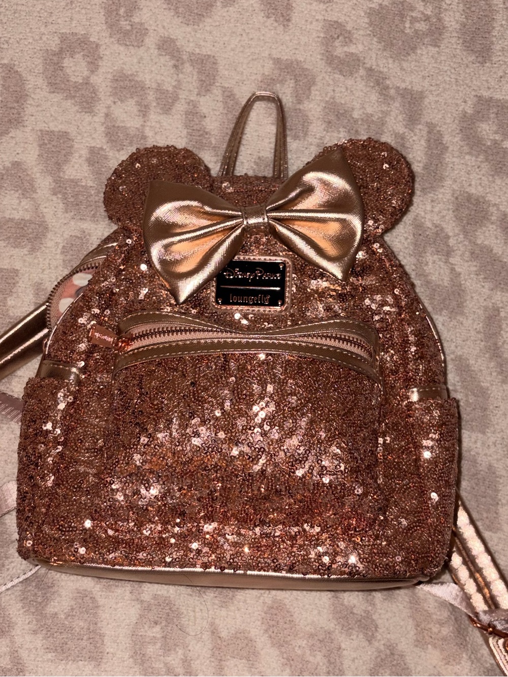 Loungefly Rose Gold Sequin Mini Backpack
